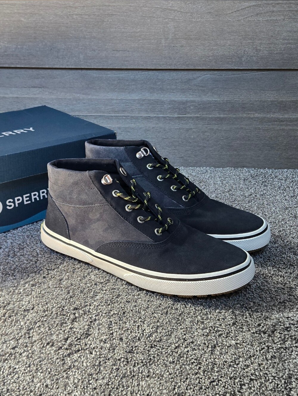 Sperry Halyard Camo Black Chukka Sneaker NEW size 10